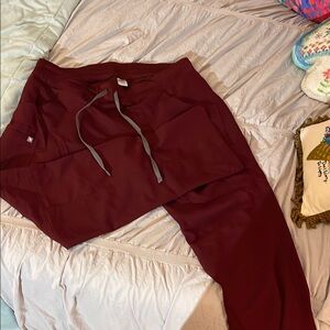 FIGS Burgundy Scrub Pants